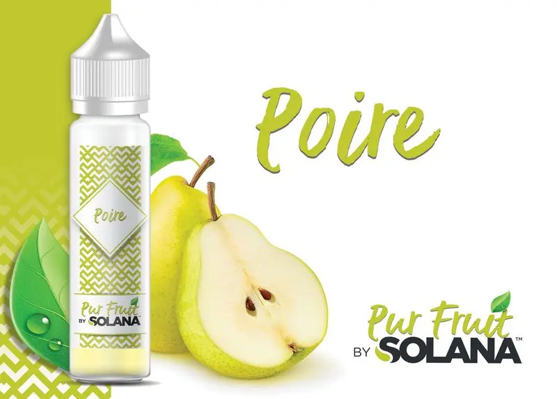 e liquide poire pur fruits 50 ml solana | eliquide sans nicotine à booster | cigusto | e liquide pour cigarette electronique
