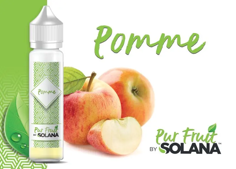 e liquide pomme pur fruits 50 ml solana | eliquide sans nicotine à booster | cigusto | e liquide pour cigarette electronique