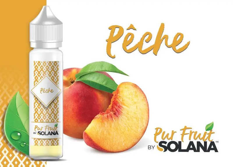 e liquide peche pur fruits 50 ml solana | eliquide sans nicotine à booster | cigusto | e liquide pour cigarette electronique